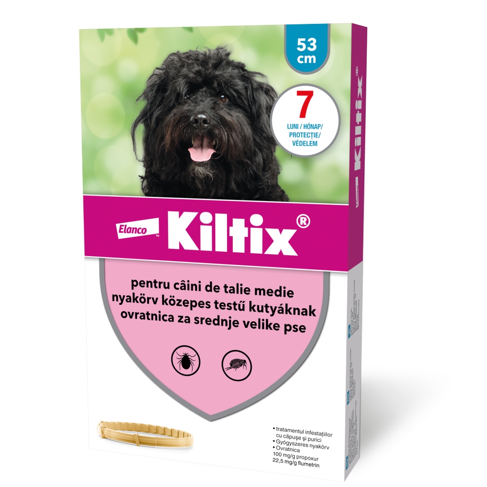 Kiltix Zgardă antiparazitară pentru câini M (53 cm)