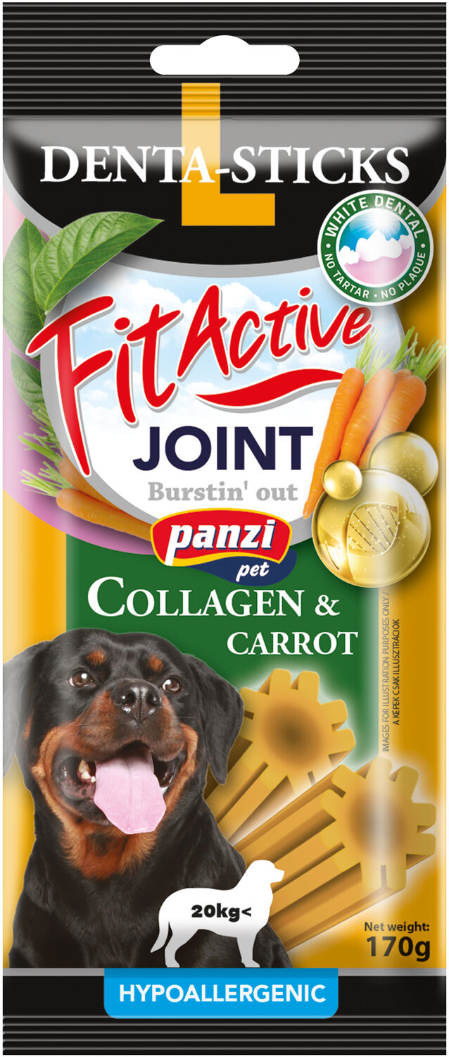 FitActive Hypoallergenic Denta-Sticks Joint przysmaki dla psów - Kolagen i marchewka L - 170 g