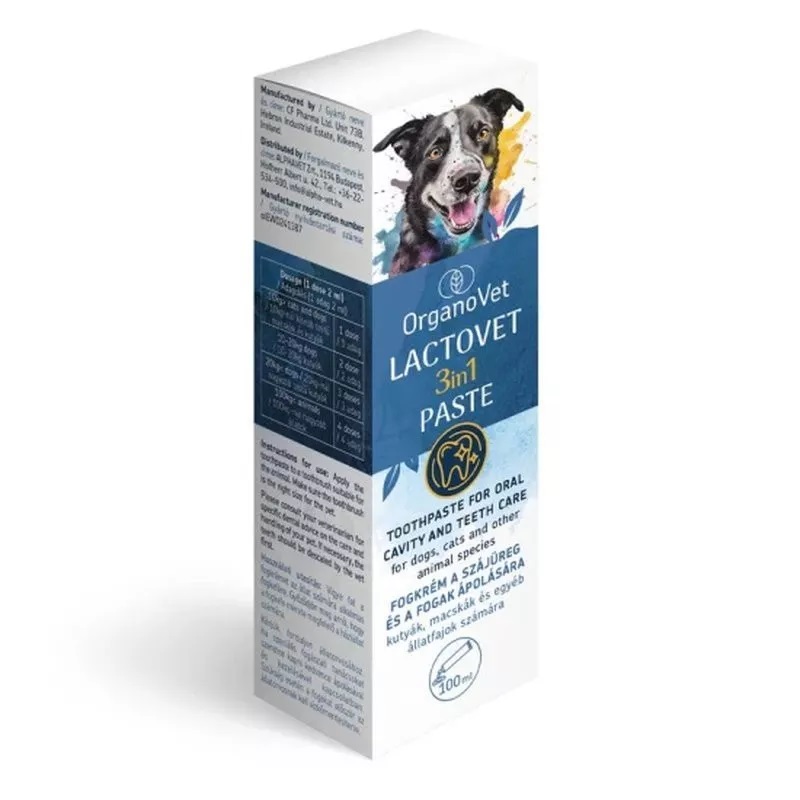 OrganoVet LACTOVET 3in1 PASTE - Zahnpasta für Hunde und Katzen 100 ml