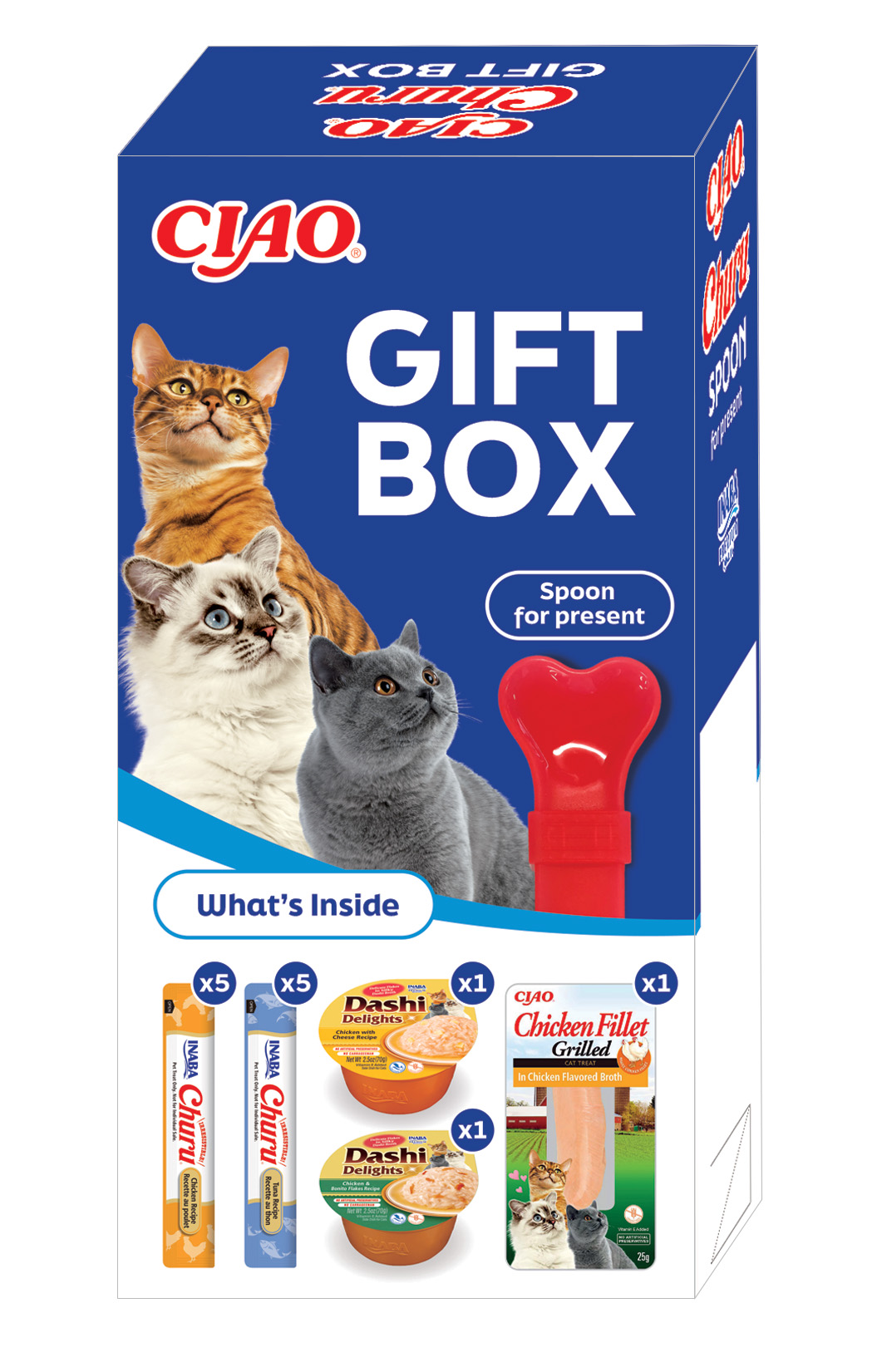 INABA Ciao GIFT BOX Geschenkbox mit Katzensnacks + Löffel 1 Stk