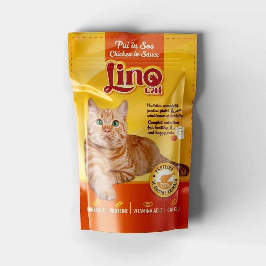Lino hrană umedă pisici - pui 85 g
