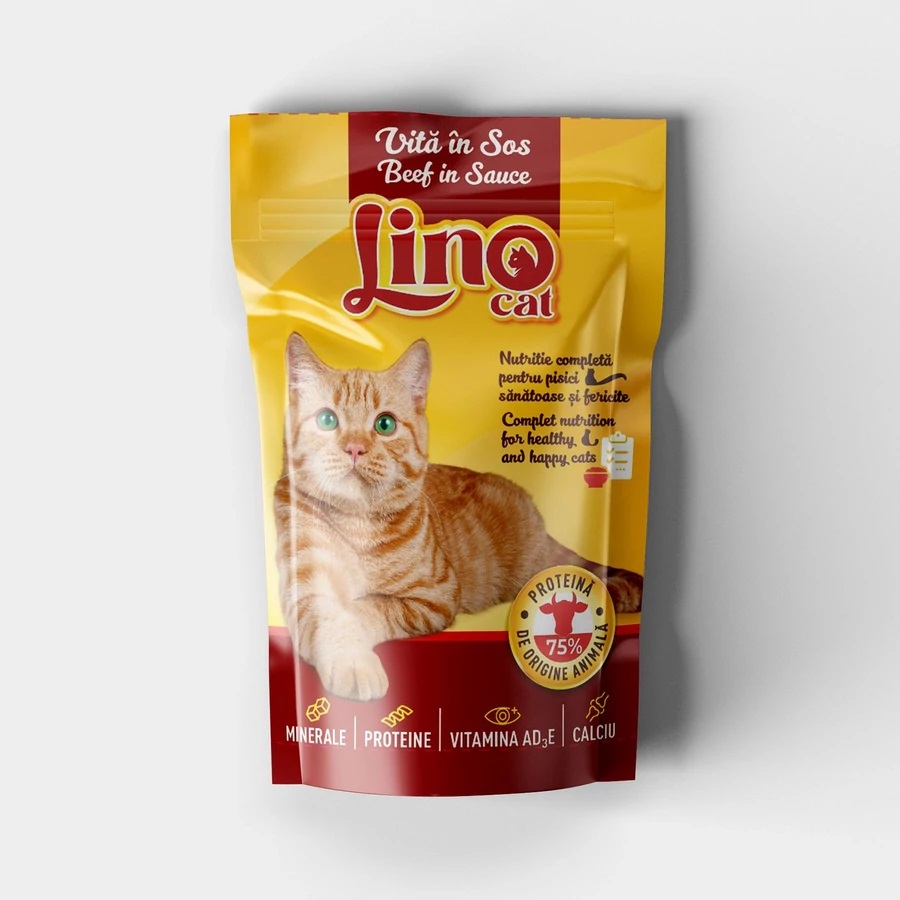Lino hrană umedă pisici - vită 85 g