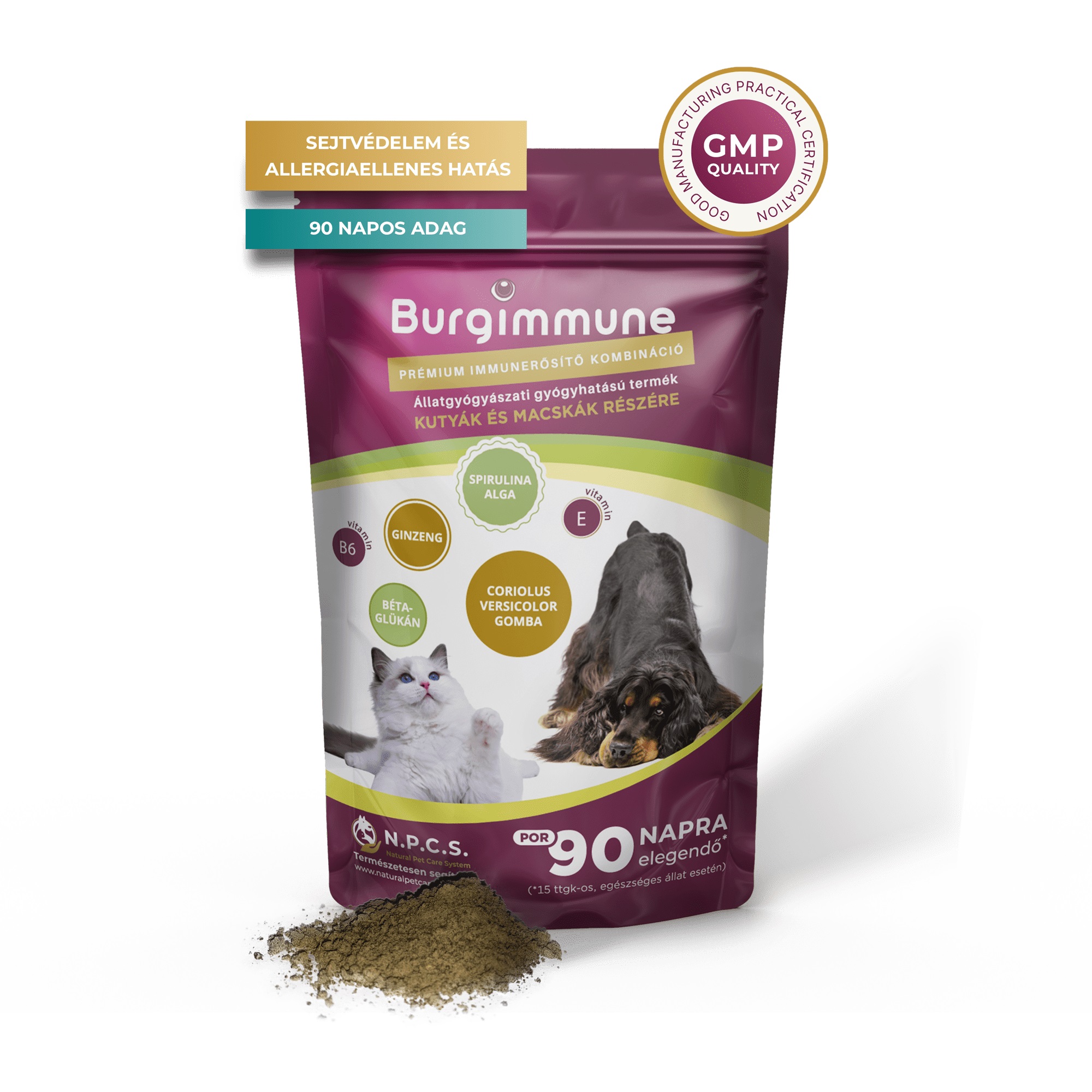 Natural Pet Care System Burgimmune Immunverstärkung-Pulver für Hunde und Katzen 45 g