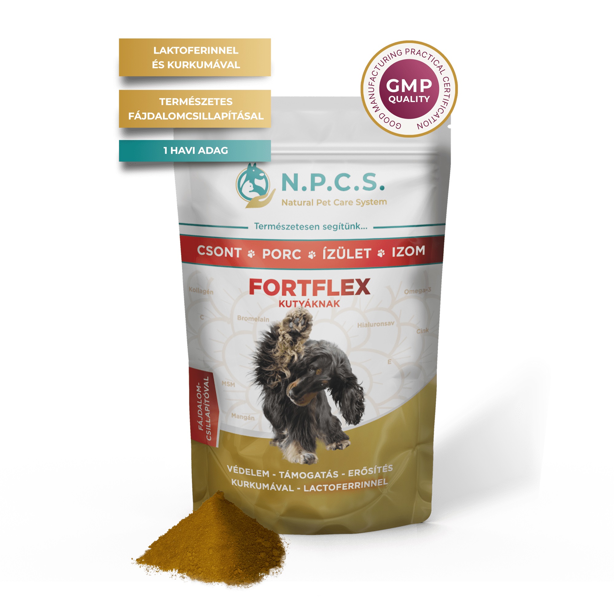 Natural Pet Care System FORTFLEX Pulver für Hunde - Zum Schutz von Knochen, Knorpel, Gelenke, Muskeln 50 g