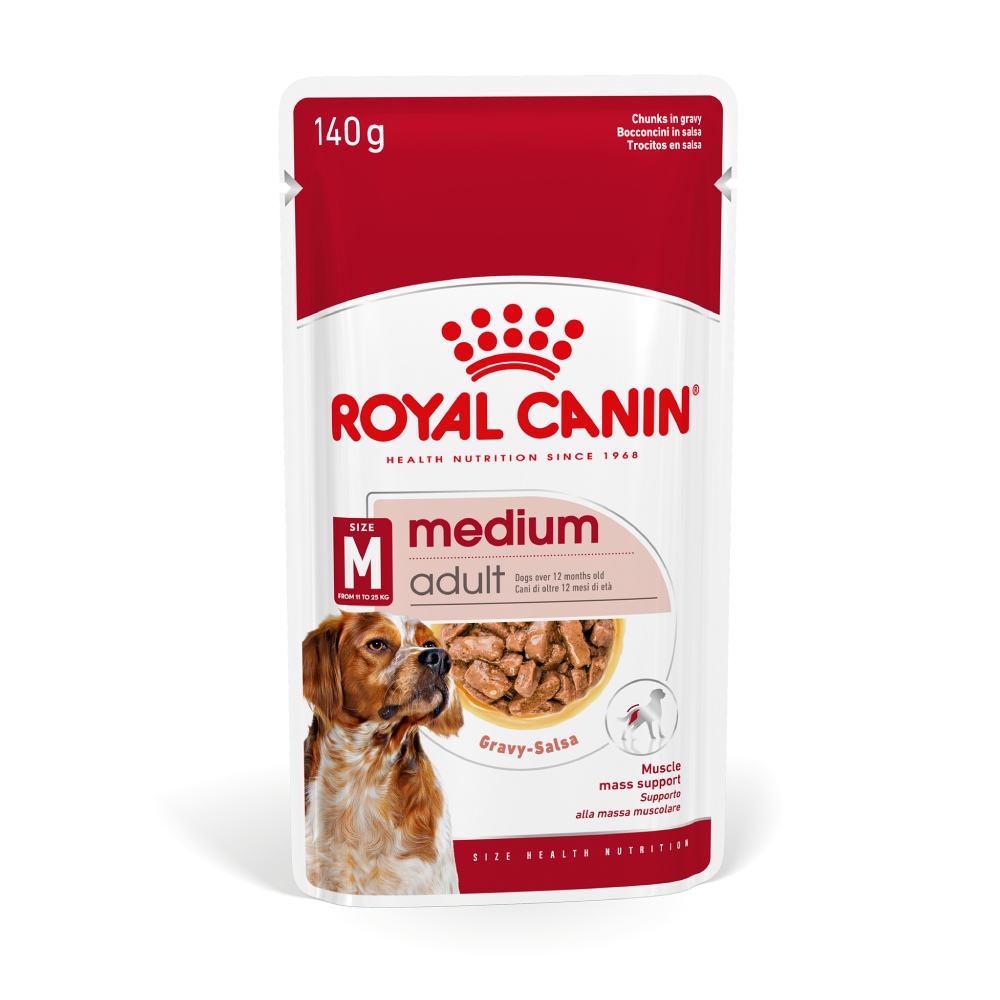 Royal Canin Medium Adult - vlhké krmivo v omáčce pro dospělé psy středních plemen 10 x 140 g