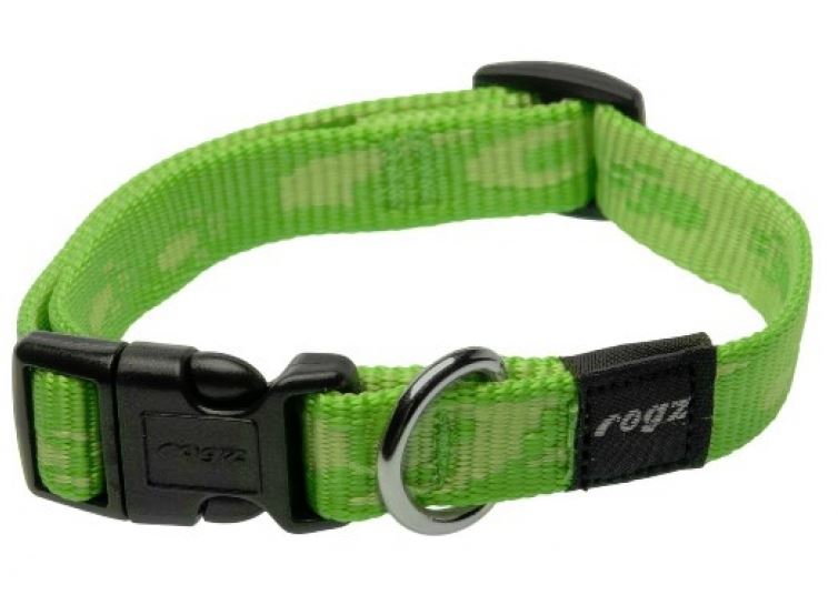 ROGZ Alpinist Classic Halsband - Lime L (HB25-G) 20 mm breit / 34-56 cm verstellbar