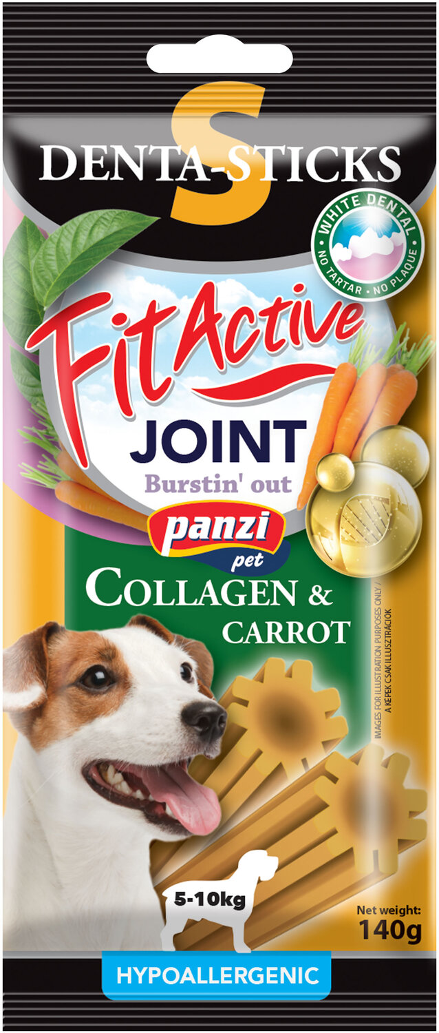 FitActive Hypoallergenic Denta-Sticks Joint przysmaki dla psów - Kolagen i marchewka S - 140 g