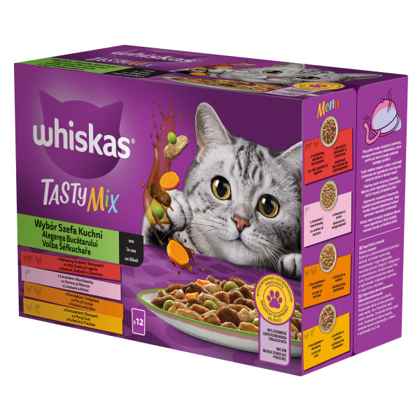 Whiskas Tasty Mix Chef's Choice vegyes válogatás felnőtt macskák számára 4 x (12 x 85 g)