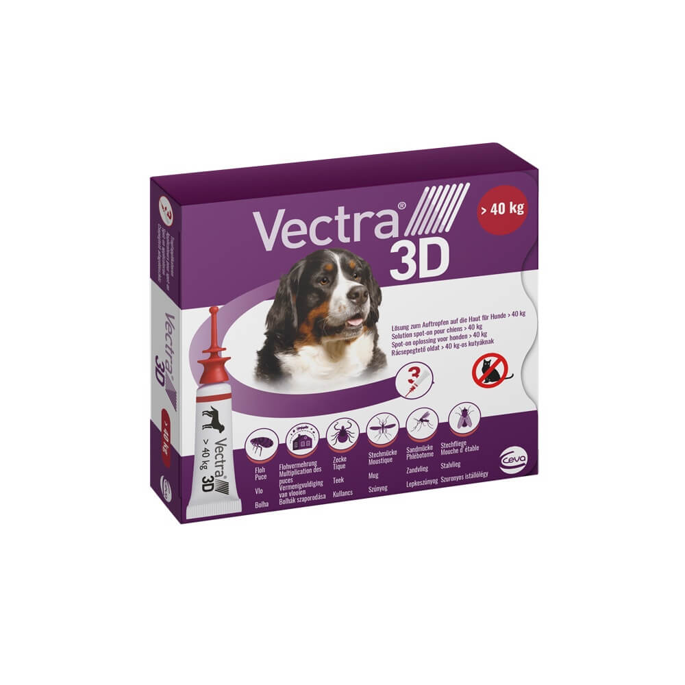 Vectra 3D rácsepegtető oldat XL-es óriás testű kutyáknak 3 x 8,0 ml