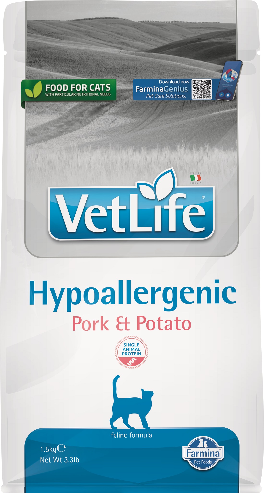 Vet Life Cat Hypoallergenic Pork & Potato 1,5 kg